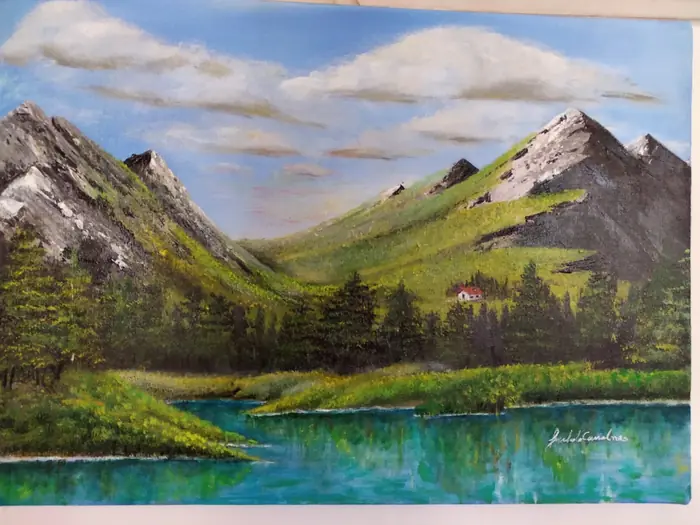 Mountain Valley, painting by Funda Camelmas